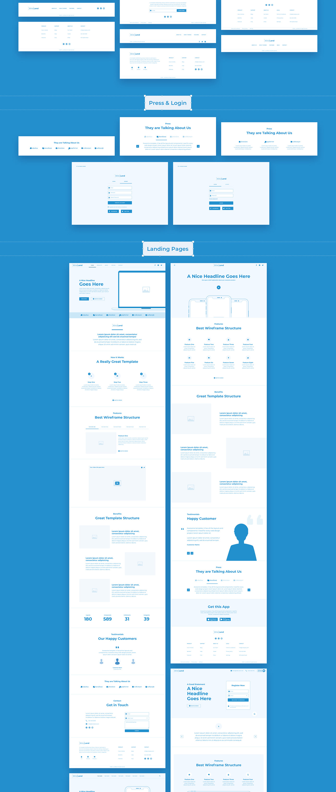 Wireland - Wireframe Library for Web Design Projects - Sketch Template - 9