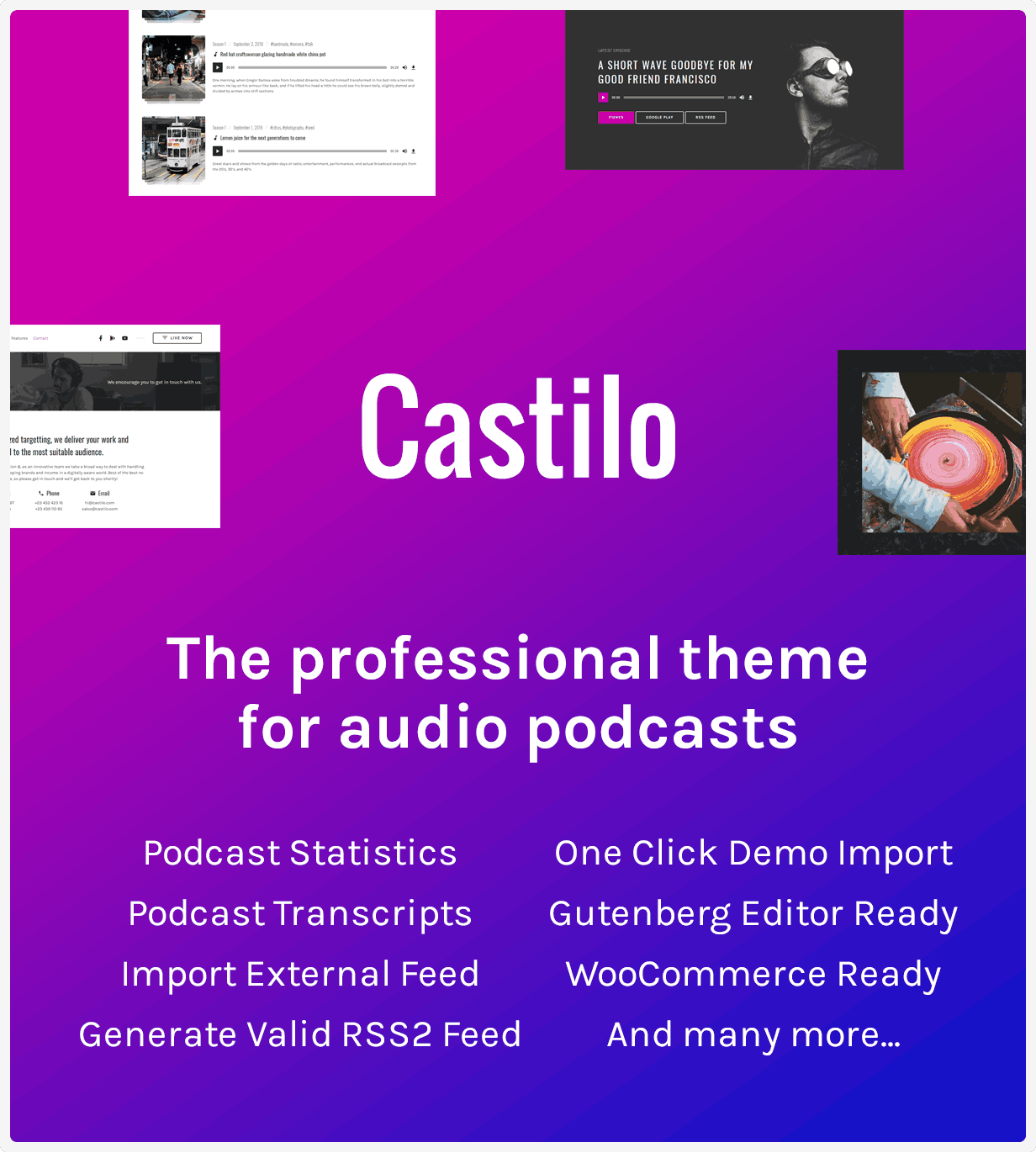castilo description - Castilo - Audio Podcast WordPress Theme