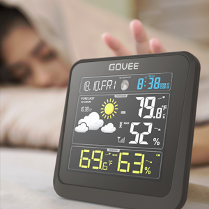d78a4b6e 08a9 4c03 9500 5d92be0cc6e7.  CR0,0,300,300 PT0 SX300 V1    - Govee Wireless Weather Station, Color LCD Display, Weather Forecast with Outdoor Sensor, Digital Temperature and Humidity Gauge with Alarm Clock, Moon Phase, Backlight, Snooze Mode