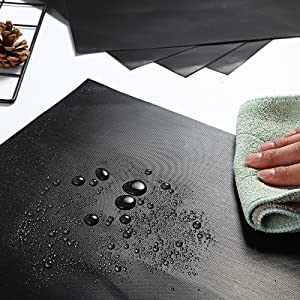 eba77b11 de8b 48c5 8568 19be1d8b7e4d. CR0,0,800,800 PT0 SX300   - RENOOK Grill Mat Set of 6-100% Non-Stick BBQ Grill Mats, Heavy Duty, Reusable, and Easy to Clean - Works on Electric Grill Gas Charcoal BBQ - 15.75 x 13-Inch, Black