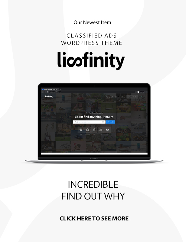 items Liisfinity promo - Classifieds - Classified Ads WordPress Theme