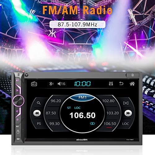 51XGFDWOeYL. AC  - 7 inch Double Din Digital Media Car Stereo Receiver,aboutBit Bluetooth 5.0 Touch Screen Car Radio MP5 Player Support Rear/Front-View Camera, AM/FM/MP3/USB/Subwoofer,Aux Input,Mirror Link