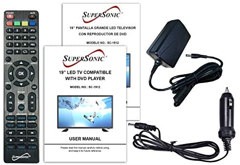51g9wFlJh+L. AC  - SuperSonic SC-1912 LED Widescreen HDTV 19", Built-in DVD Player with HDMI, USB, SD & AC/DC Input: DVD/CD/CDR High Resolution and Digital Noise Reduction