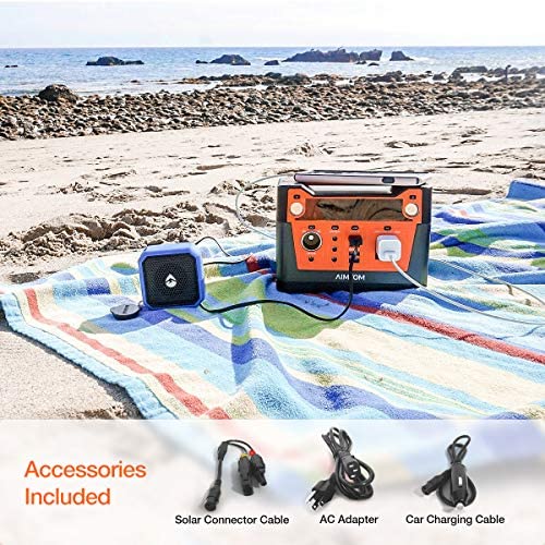 614b+O S3dL. AC  - AIMTOM 300-Watt Portable Power Station - 280Wh Battery Powered Generator Alternative with 12V, 24V, AC and USB Outputs - Solar Rechargeable Lithium Backup Power - for Camping Outdoors RV Emergency