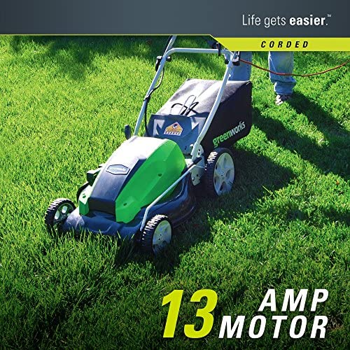 61HMNJ9l6GL. AC  - Greenworks 21-Inch 13 Amp Corded Electric Lawn Mower 25112