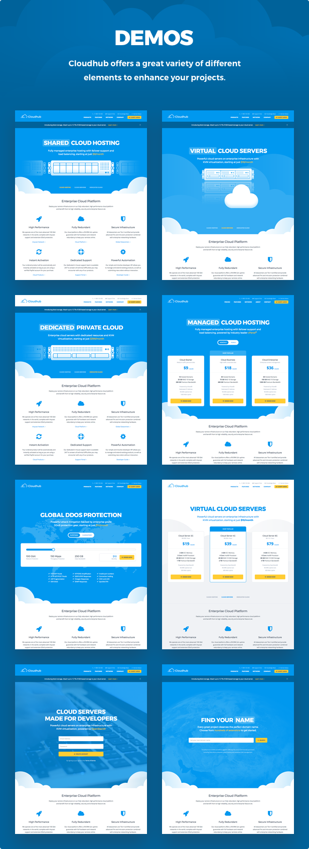 banner demos - Cloudhub - Hosting and Technology HTML Template