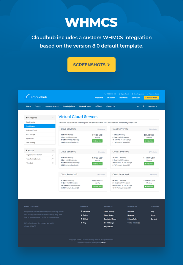 banner whmcs - Cloudhub - Hosting and Technology HTML Template