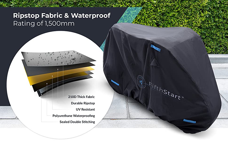 0343cf77 c4da 41b6 a4e5 62645df20a08.  CR0,0,1940,1200 PT0 SX970 V1    - Ripstop Bike Cover with Waterproof Rating of 1500mm. This Bicycle Cover Waterproof Outdoor is 210D Double Stitched Webbing Strap and Unique Breathe Valves