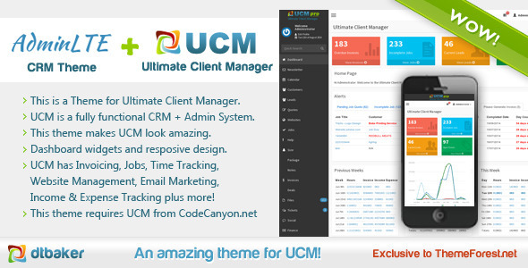 1.adminlte responsive open source CRM UCM theme.  large preview - UCM Theme: AdminLTE CRM