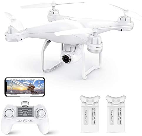 Potensic T25 GPS Drone, FPV RC Drone with Camera 1080P HD WiFi Live Video, Dual GPS Return Home, Quadcopter with Adjustable Wide-Angle Camera- Follow Me, Altitude Hold, Long Control Range, White