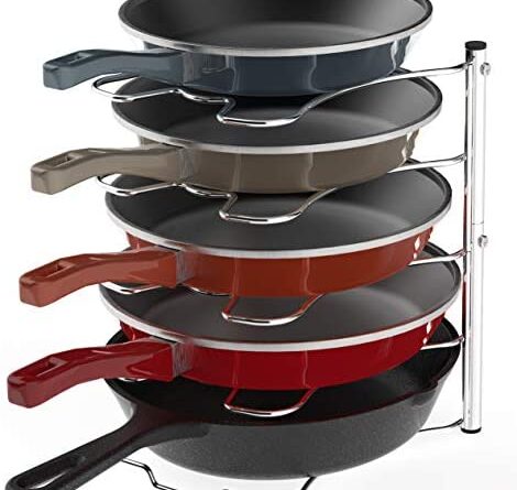 1616759792 41O33sSzZCL. AC  470x445 - SimpleHouseware Kitchen Cabinet Pantry Pan and Pot Lid Organizer Rack Holder, Chrome