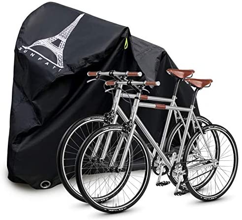 Bike Covers Outdoor Storage Waterproof,Bicycle Cover Waterproof Outdoor,210D Tear-Proof and Double Seamed Heat Sealing Material Anti-Sun Snow and dust,Suitable for Covering Two or Three 29″Bikes.