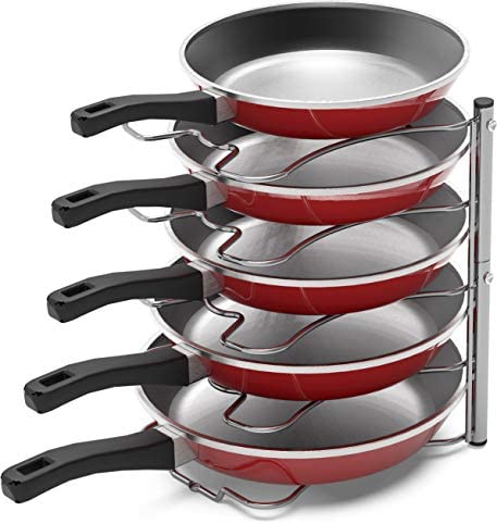 51Q+OqHtaQL. AC  - SimpleHouseware Kitchen Cabinet Pantry Pan and Pot Lid Organizer Rack Holder, Chrome
