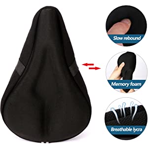 6128c102 88f4 4965 99aa f614481b5711.  CR0,0,1600,1600 PT0 SX300 V1    - Mountain Bike Seat Cushion Cover Extra Soft Gel Bicycle Seat Cover, Soft Silicone Padded Bike Saddle Cover, Anti-Slip Bicycle Seat Cushion Spinning with Waterpoof&Dust Resistant Cover Outdoor Cycling