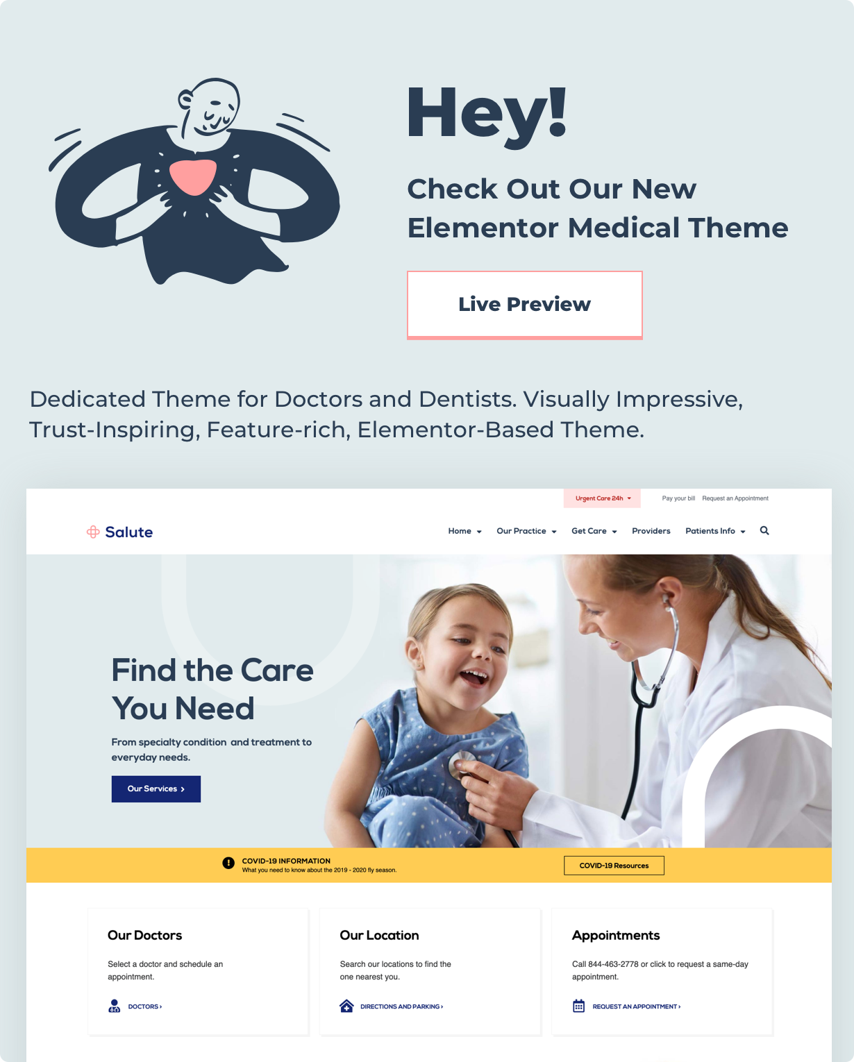 Salute New Medical Wordpress Theme - Healthcare - Medical for Doctor Dentist