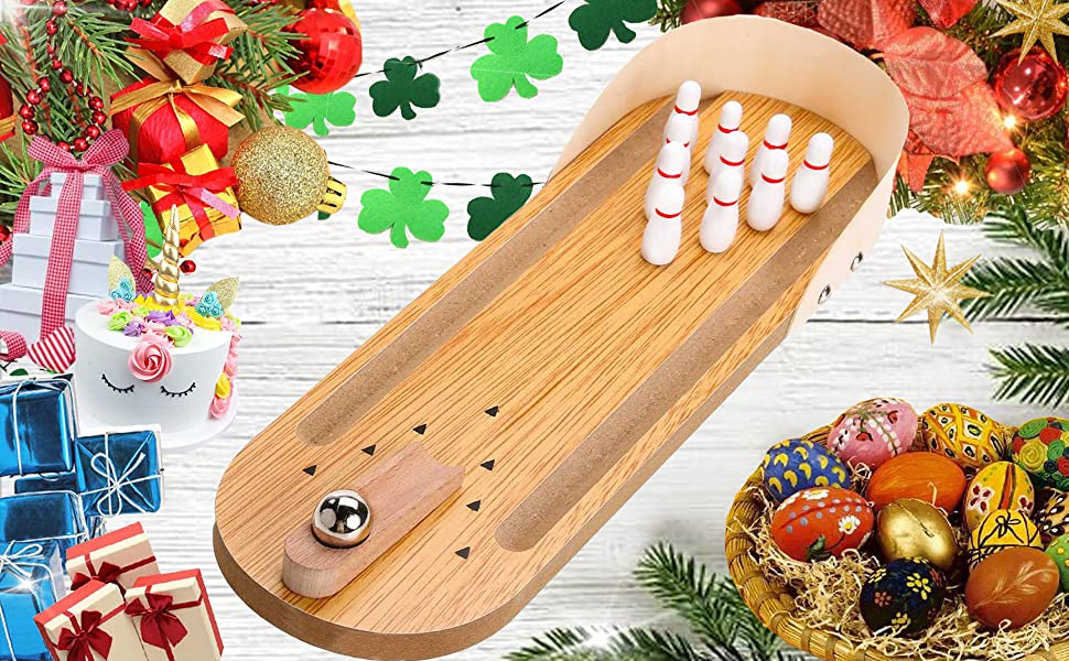 070e53b6 f58f 4ab5 9f1a d4529b587427.  CR0,0,1940,1200 PT0 SX970 V1    - Desktop Mini Bowling Game Set - Unique Novelty Office Desk Toys - Funny White Elephant Gag Gifts - Wooden Table Top Fun Family Board Games for Kids Adults Men - Finger Sports Cute Stocking Stuffers
