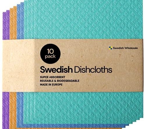 1618905988 6150NK8j7qS. AC  498x445 - Swedish Dishcloth Cellulose Sponge Cloths - Bulk 10 Pack of Eco-Friendly No Odor Reusable Cleaning Cloths for Kitchen - Absorbent Dish Cloth Hand Towel (10 Dishcloths - Assorted)