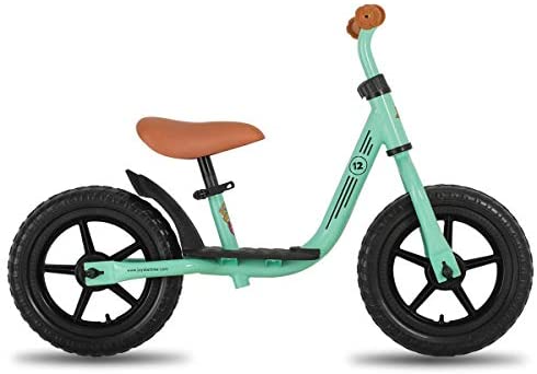 41BdwRvBRrL. AC  - JOYSTAR 10"/12" Kids Balance Bike with Footrest for Girls & Boys, Ages 18 Months to 5 Years, Toddler Push Bike with Airless Tire and Adjustable Seat Height (Black Blue Green Pink)
