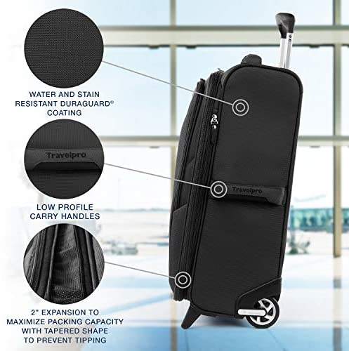 51PXo YJHLL. AC  - Travelpro Maxlite 5-Softside Lightweight Expandable Upright Luggage, Black, Carry-On 22-Inch
