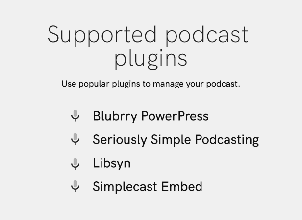 sales page 14 supported plugins 2 - Podcaster - Multimedia WordPress Theme