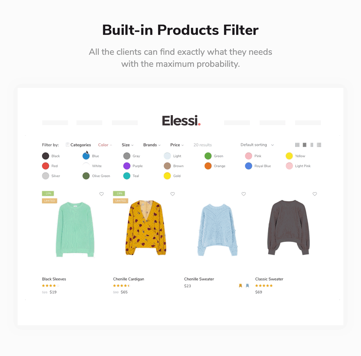 shop filter - Elessi - WooCommerce AJAX WordPress Theme - RTL support