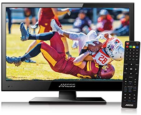 Axess TVD1805-15 LED HDTV Includes AC/DC TV DVD Player HDMI/SD/USB Inputs, Wall Mountable, Stereo Speaker (15.6 Inch)