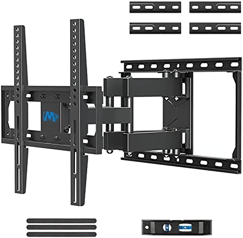 Mounting Dream TV Mount Full Motion TV Wall Mounts for 26-55 Inch Flat Screen TV, Wall Mount TV Bracket with Dual Arms, Max VESA 400x400mm and 99 LBS, Fits 16″, 18″, 24″ Studs MD2380-24K TV Mounts