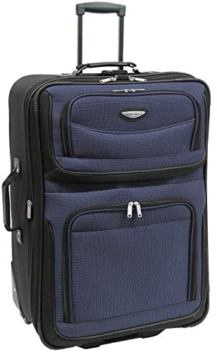 Travel Select Amsterdam Expandable Rolling Upright Luggage, Navy, Checked-Large 29-Inch