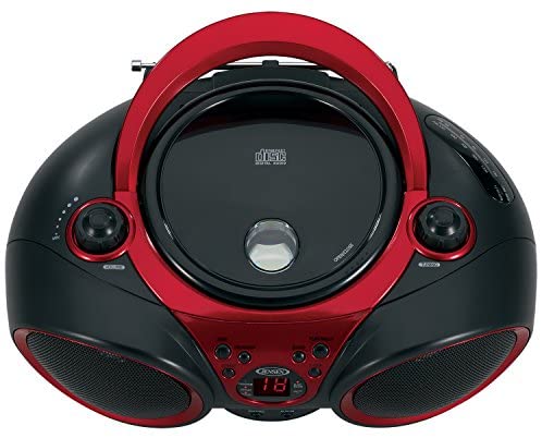 519f8MctSoL. AC  - JENSEN CD-490 Portable Stereo CD Player with AM/FM Radio and Aux Line-In, Red and Black