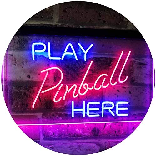 51B5l4ED6SL. AC  - ADVPRO Pinball Room Play Here Display Game Man Cave Décor Dual Color LED Neon Sign Blue & Red 16" x 12" st6s43-i2619-br