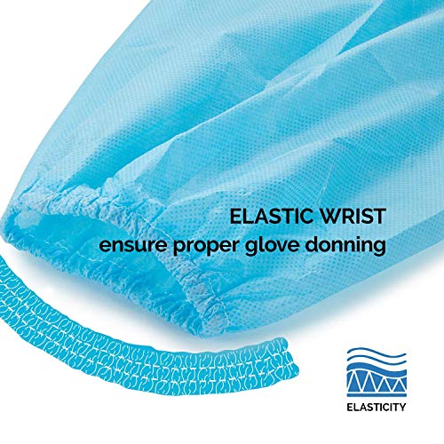 51fDmJHTOuL - 100 Pack LEVEL 1 PP Disposable Isolation Gowns with Elastic Cuff, Latex-Free, Non-Woven, Fluid Resistant, Dental, Medical, Hospital, Industries, ONE SIZE FITS ALL (100 PCS=10 Bags)
