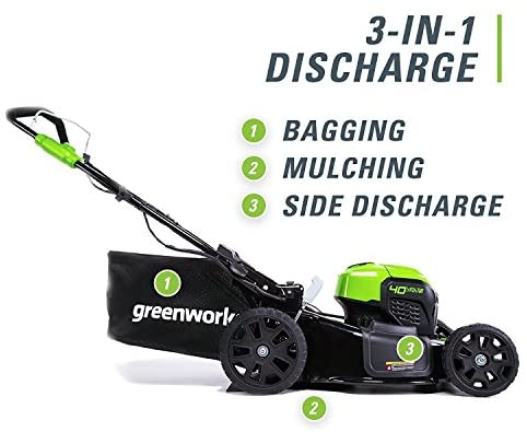 51qoWppmeVL. AC  - Greenworks 40V 21 inch Self-Propelled Cordless Lawn Mower, Battery Not Included MO40L02