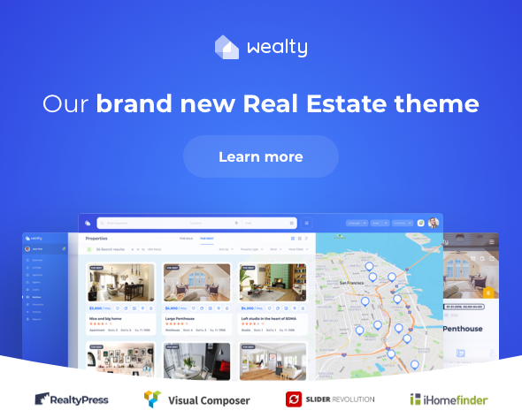 wealty intro - Realtyspace - Real estate WordPress Theme