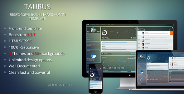 Taurus – Responsive Bootstrap Admin Template