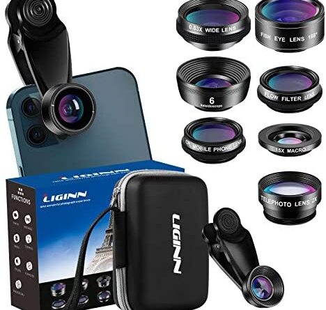 1623365028 51 v ZYEE4L. AC  468x445 - LIGINN 7 in 1 Phone Camera Lens Kit Wide Angle Lens & Macro +Fisheye Lens +2X Telephoto Zoom Lens+Kaleidoscope/CPL+ND Radial Filter for iPhone Smartphones/Pixel/Samsung/Android Phones Camera