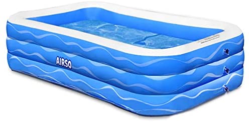 1624447864 41zAT1D0HAS. AC  - Inflatable Swimming Pool Family Full-Sized Inflatable Pools 118" x 72" x 22" Thickened Family Lounge Pool for Toddlers, Kids & Adults Oversized Kiddie Pool Outdoor Blow Up Pool for Backyard, Garden