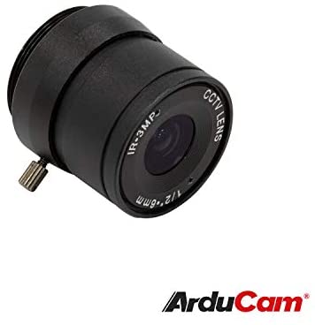 31mt7Hud OL. AC  - Arducam Lens for Raspberry Pi HQ Camera, Wide Angle CS-Mount Lens, 6mm Focal Length with Manual Focus