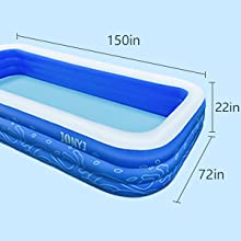  dimension of Inflatable swimming pool