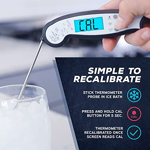 515W6K0Ya2S. AC  - Kizen Digital Meat Thermometers for Cooking - Waterproof Instant Read Food Thermometer for Meat, Deep Frying, Baking, Outdoor Cooking, Grilling, & BBQ (Red/Black)