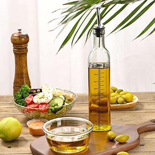 51EdvT5LtCS. AC  - Aozita 17oz Glass Olive Oil Dispenser Bottle - 500ml Clear -Oil & Vinegar Cruet with Pourers and Funnel - Olive Oil Carafe Decanter for Kitchen