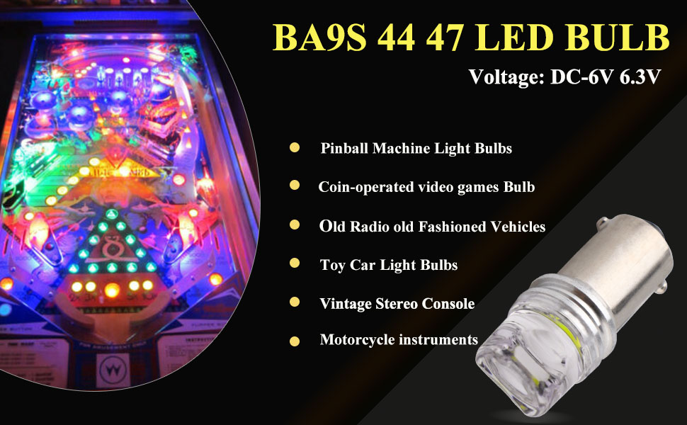 47 44 led bulb 1895 led bulb GE 47 bulbs 44 bulb pinball led bulbs ba9s 6volt led gaming pc parts