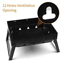 7023d062 64a1 498f 808a 4332089f1f86.  CR0,0,220,220 PT0 SX220 V1    - UTTORA Barbecue Grill, Charcoal Grill Portable Folding BBQ Grill Barbecue Desk Tabletop Outdoor Stainless Steel Smoker BBQ for Picnic Garden Terrace Camping Travel 15.35''x11.41''x2.95''