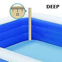 Inflatable pool depth