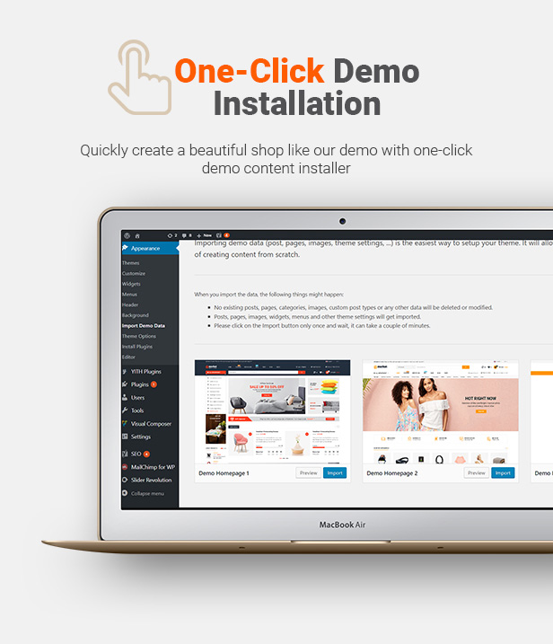 9 oneclick demo1 - eMarket - Multi Vendor MarketPlace Elementor WordPress Theme (34+ Homepages & 3 Mobile Layouts)