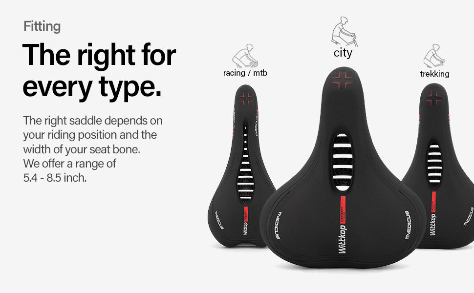e48aea2c cee4 4468 9e15 35ca4a729542.  CR0,0,970,600 PT0 SX970 V1    - Wittkop Bike Seat [City] Bicycle Seat for Men and Women, Waterproof Bike Saddle with Innovative 5-Zone-Concept Exercise Bike Seat - Wide Bike Seat
