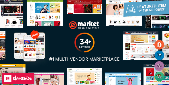 emarket multi vendor marketplace elementor woocommerce wordpress theme preview 4.6.0.  large preview - eMarket - Multi Vendor MarketPlace Elementor WordPress Theme (34+ Homepages & 3 Mobile Layouts)