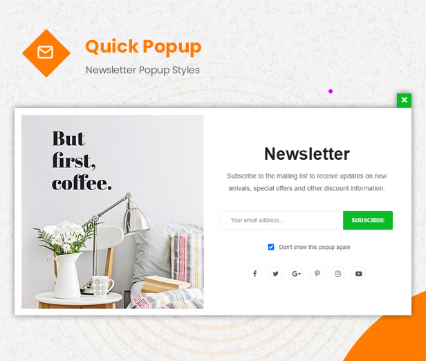 newsletter - eMarket - Multi-purpose MarketPlace OpenCart 3 Theme (30+ Homepages & Mobile Layouts Included)