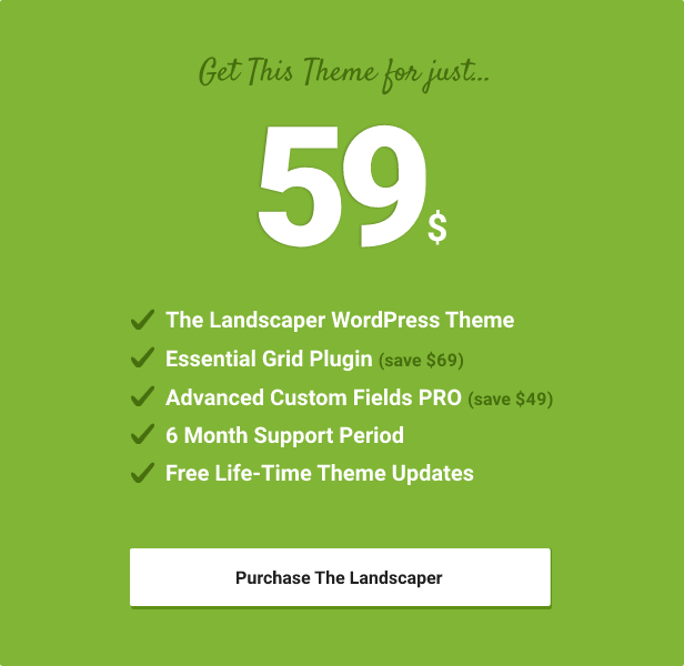 price table - The Landscaper - Lawn & Landscaping WP Theme