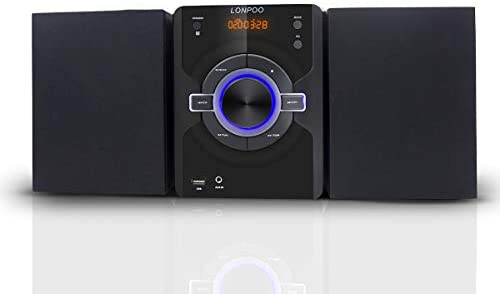 319kwjXY1rL. AC  - Compact Stereo Shelf System 30W (2x15W) Bluetooth CD Player Home Music System, Digital FM Stereo with Speakers, Headphone Jack, Aux-in&USB, Remote Control