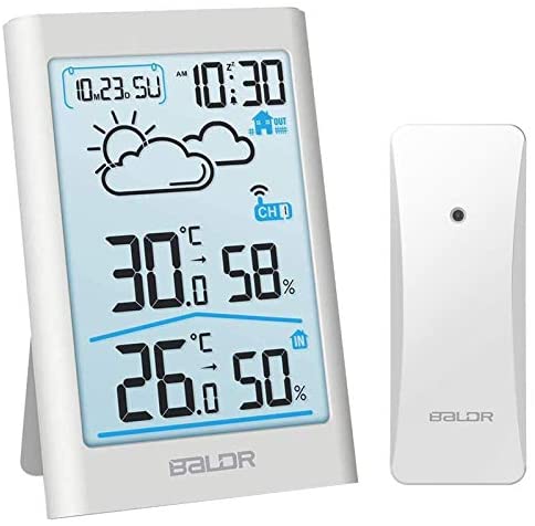 BALDR Wireless Weather Station, Digital Indoor Outdoor Thermometer